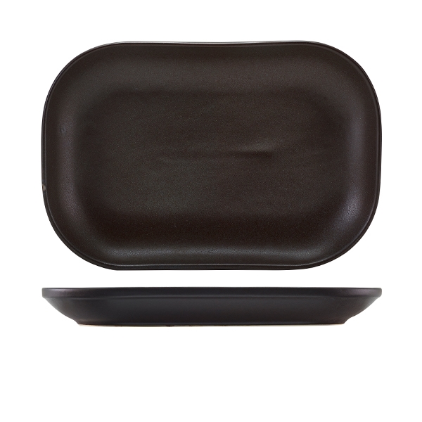 Terra porcelán ovális tál rusztikus antik 29x19,5cm
