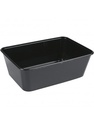 Műanyag szögletes alj 750ml + tető FEKETE 17,6X12,4X6cm PP 50db/cs. 300db/krt