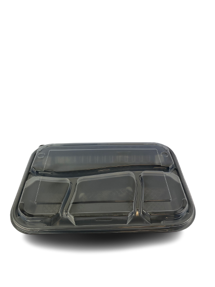Műa. szög. fekete doboz tetővel 4 részes (200x200x300x700ml) (PP) 213x308x52mm 50db/cs 100 szett/krt