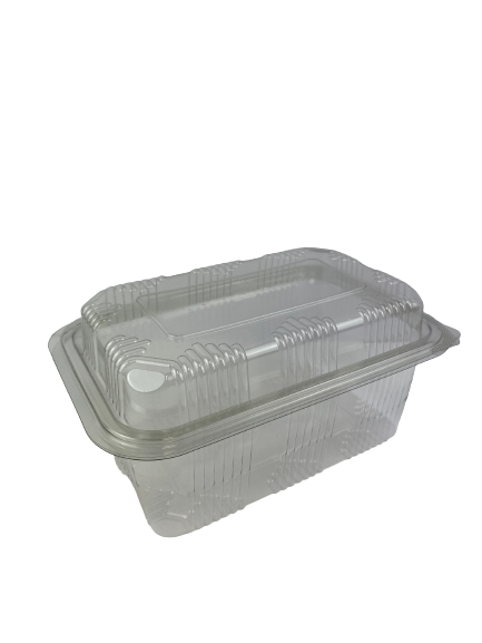 Műanyag összecsukható doboz 1000ml (PET) 254x193x70+22,5mm 100db/cs 600db/krt