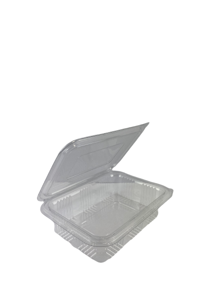 Műanyag összecsukható doboz, szivárgásbiztos 250ml PET 151x230,5x36mm 100db/cs 800db/krt