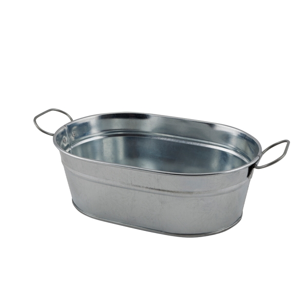 Galvanizált tálaló ovális füles 23x15x7cm 12db/krt