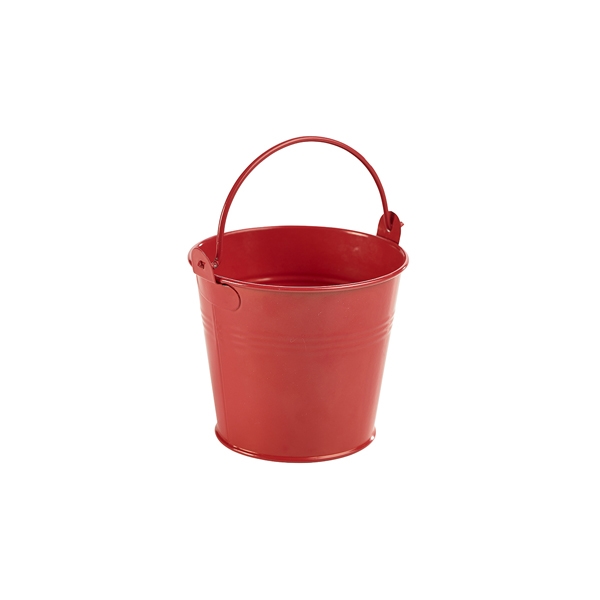 Tálaló vödör piros fém 10cm 5dl