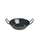 Zománcozott Paella tál füles fekete 18cm 12db/krt
