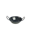 Zománcozott Paella tál füles fekete 14cm 6db/krt