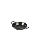 Fekete zománcozott paella tál füles 12cm 10db/cs