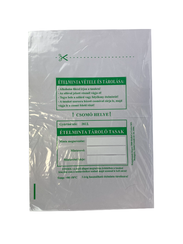 Ételmintás tasak 35x25cm 100db/cs 1000db/krt 4000db/zsák (HC)