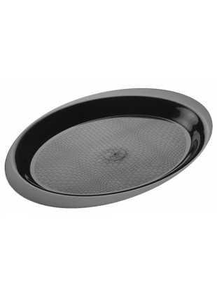 Koktél tányér ovális fekete 185mm (PP) 50db/cs 500db/krt
