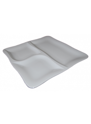 Szögletes lapostányér 3 részre osztott 28cm Gourmet
