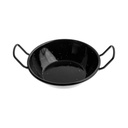 Zománcozott Paella tál füles fekete 14cm 6db/krt