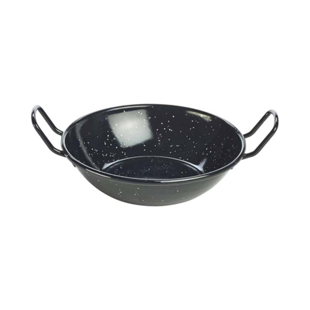 [E0616] Zománcozott Paella tál füles mély 16x4 cm (5,2dl) fekete 10db/csom.
