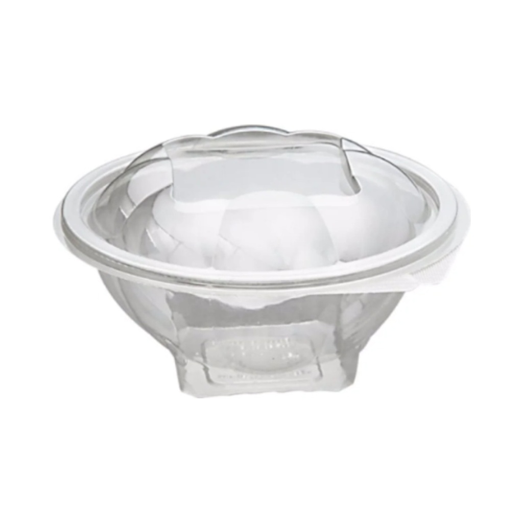 Műanyag összecsukható garanciazáras kerek salátás doboz 500ml (PET) 50db/cs 400db/krt