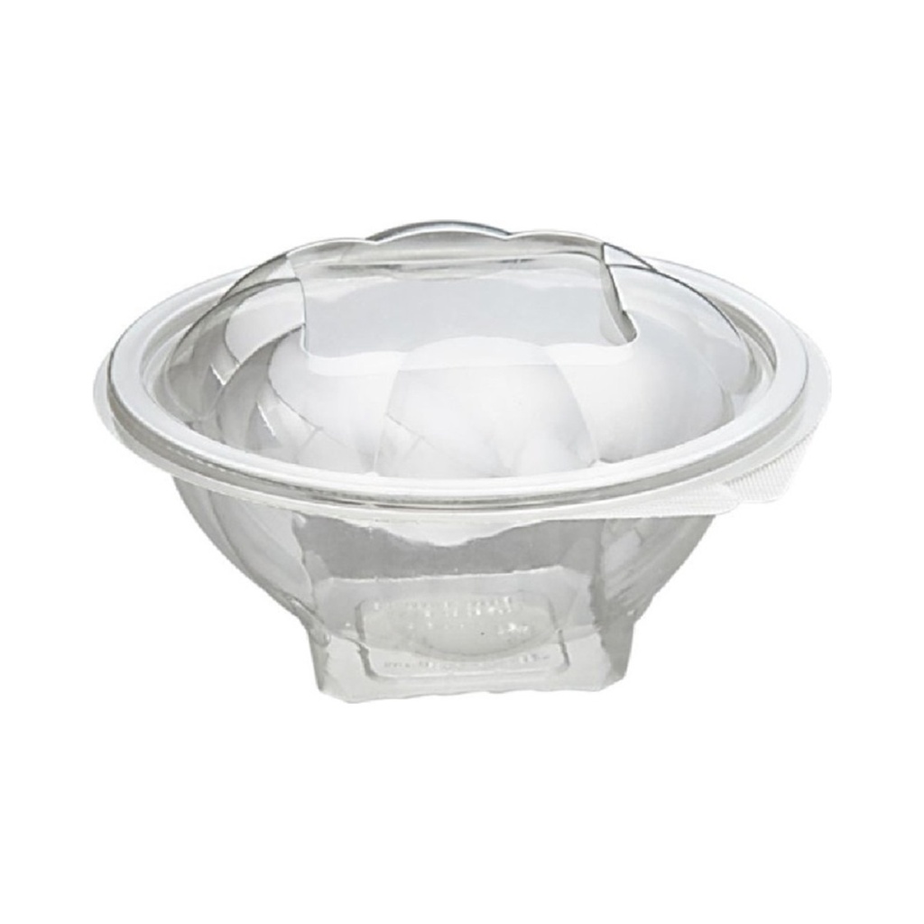 [L-337] Műanyag összecsukható garanciazáras kerek salátás doboz 750ml (PET) 50db/cs 200db/krt