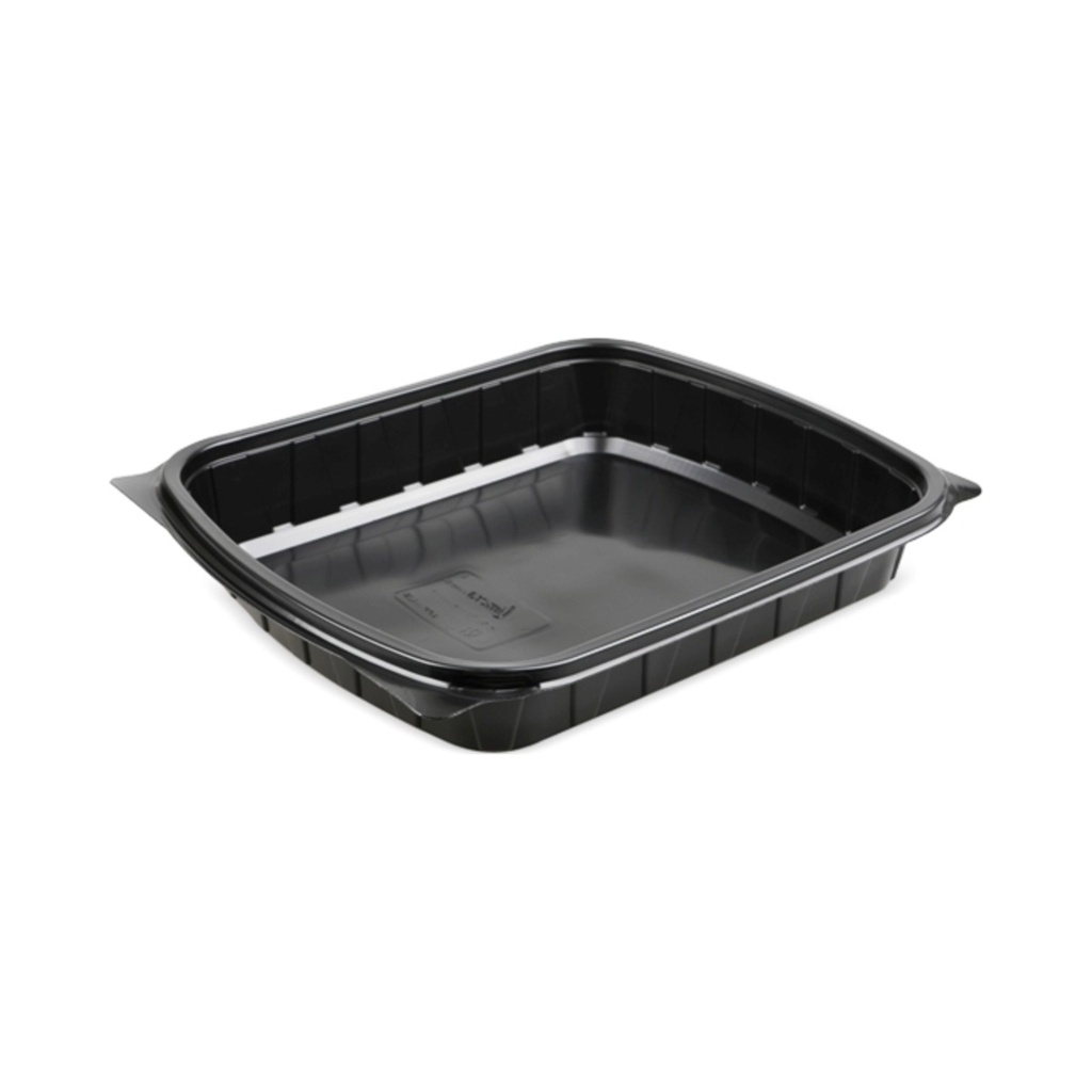 Műanyag szögletes fekete doboz 1 részes (1000ml) (PP)  204x250x40mm 50db/cs 300db/krt