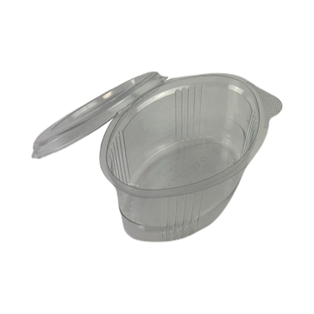Műanyag összecsukható ovális imbisz 80ml (PET) 100db/cs 1000db/krt (Legolcsóbb)