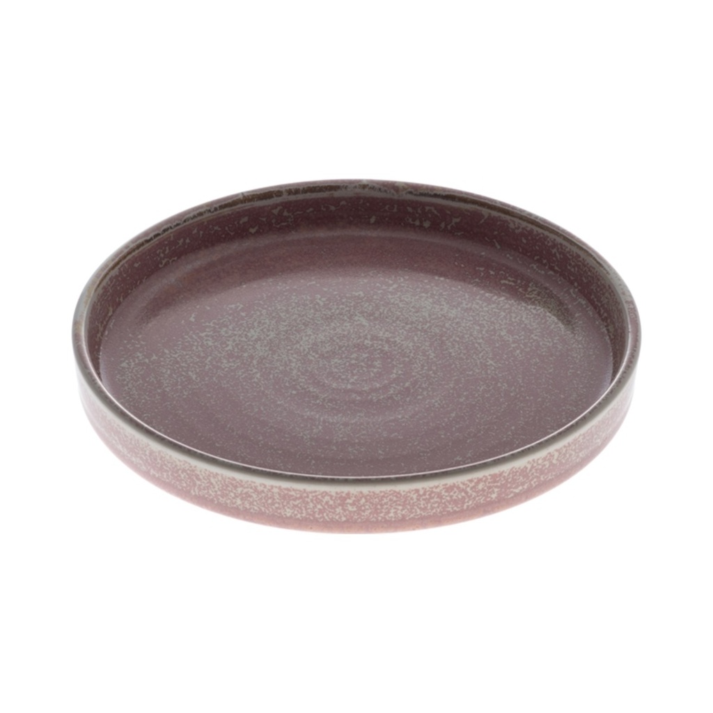 Terra porcelán tányér peremes rusztikus matt rózsaszin 21x2,1cm 24db/krt