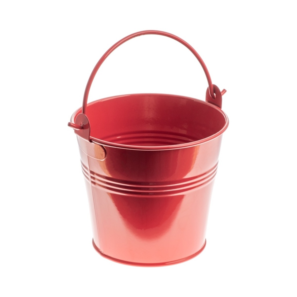 [GSB10R] Tálaló vödör piros fém 10cm 5dl