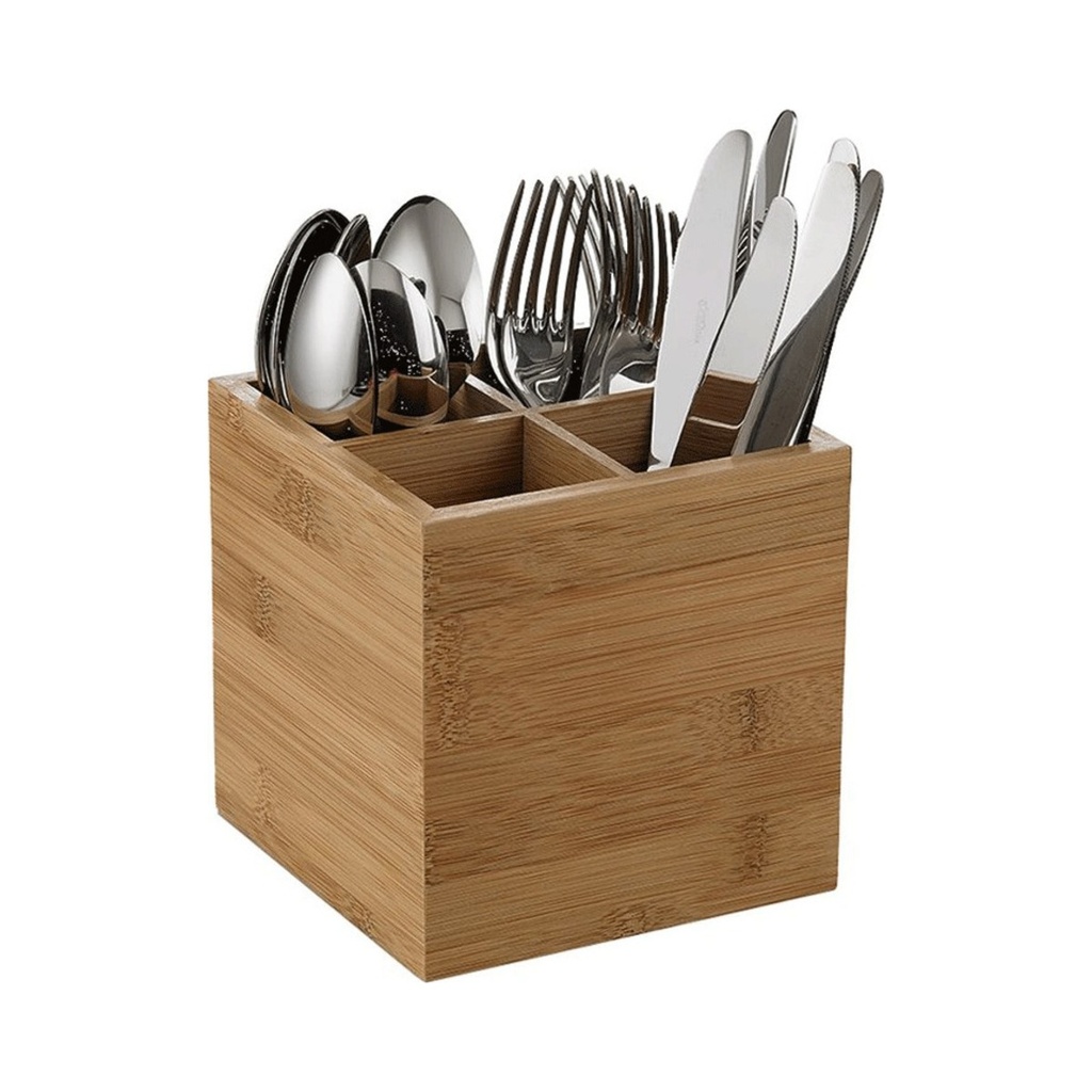 [S0127] YULIN Bambusz evőeszköz tartó 15x15x15cm 12db/krt