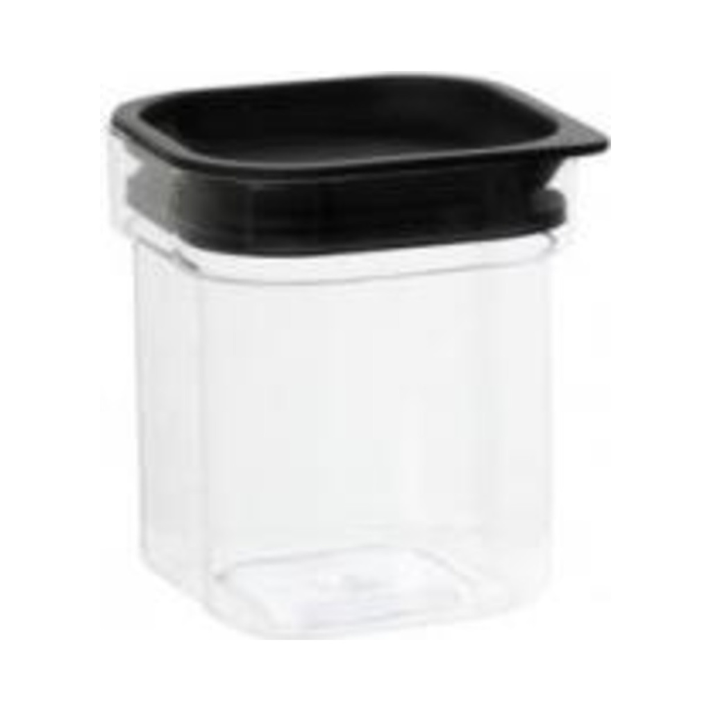 [SA358] Fűszertartó átlátszó vákumos fekete fedővel 0,6l 105x105x116mm 6db/cs