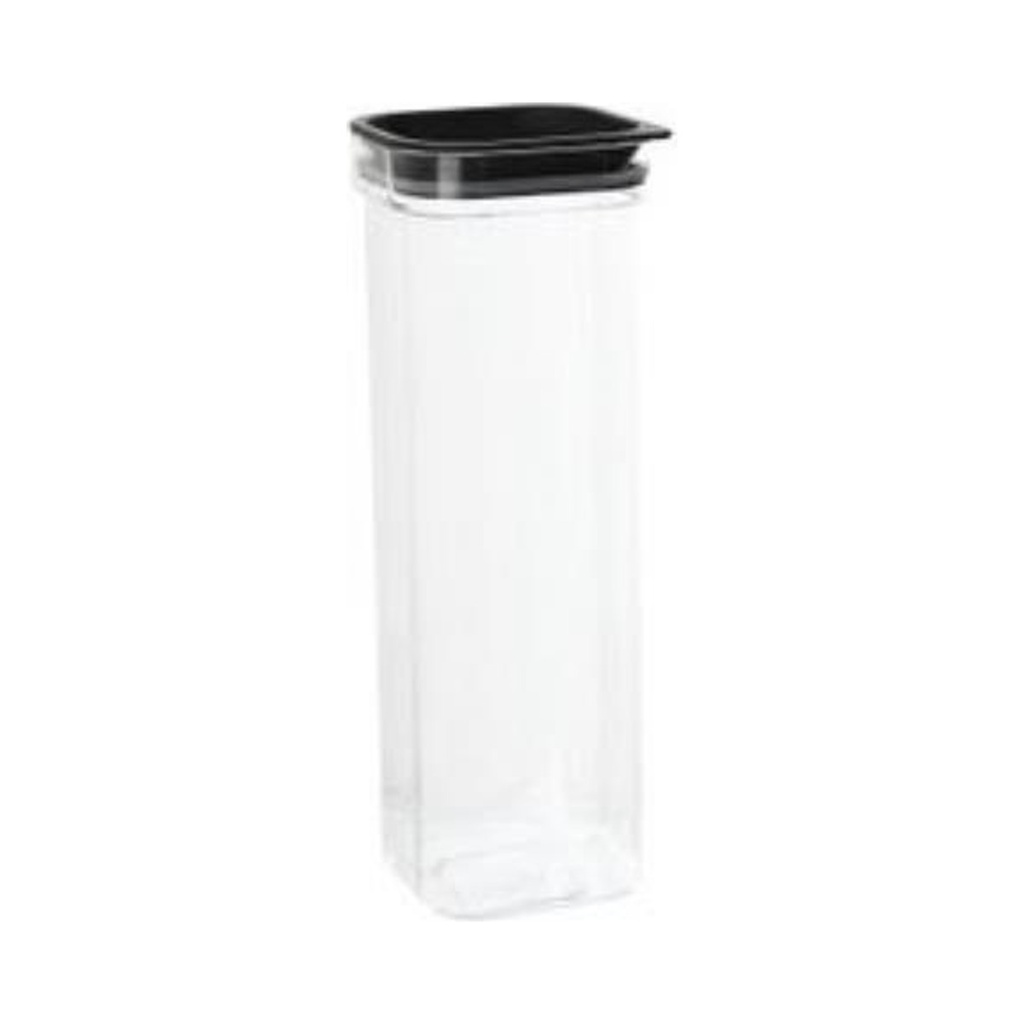 Fűszer/Tésztatartó átlátszó vákumos fekete fedővel 1,7L (5173) 6db/csom.
