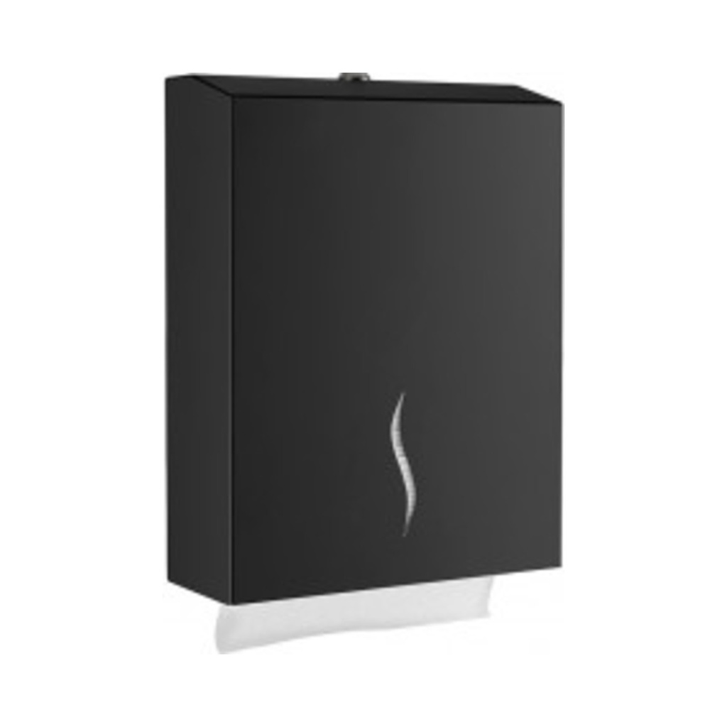 [0902VB] RM hajtogatott kéztörlő adagoló 27x12x21 cm 300 lapos fekete 6db/krt