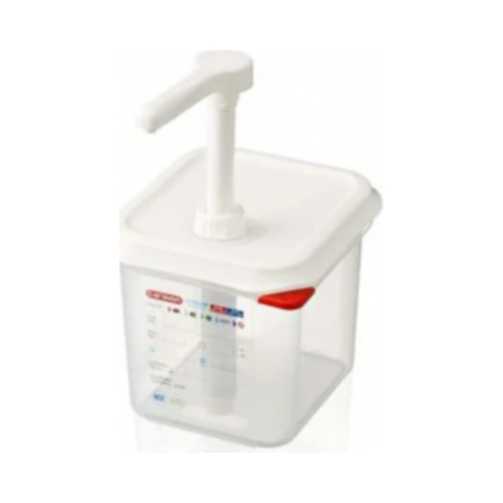 [AVE-01367] Szószadagoló pumpás GN 1/6 176x162x190mm 2,6l műa.