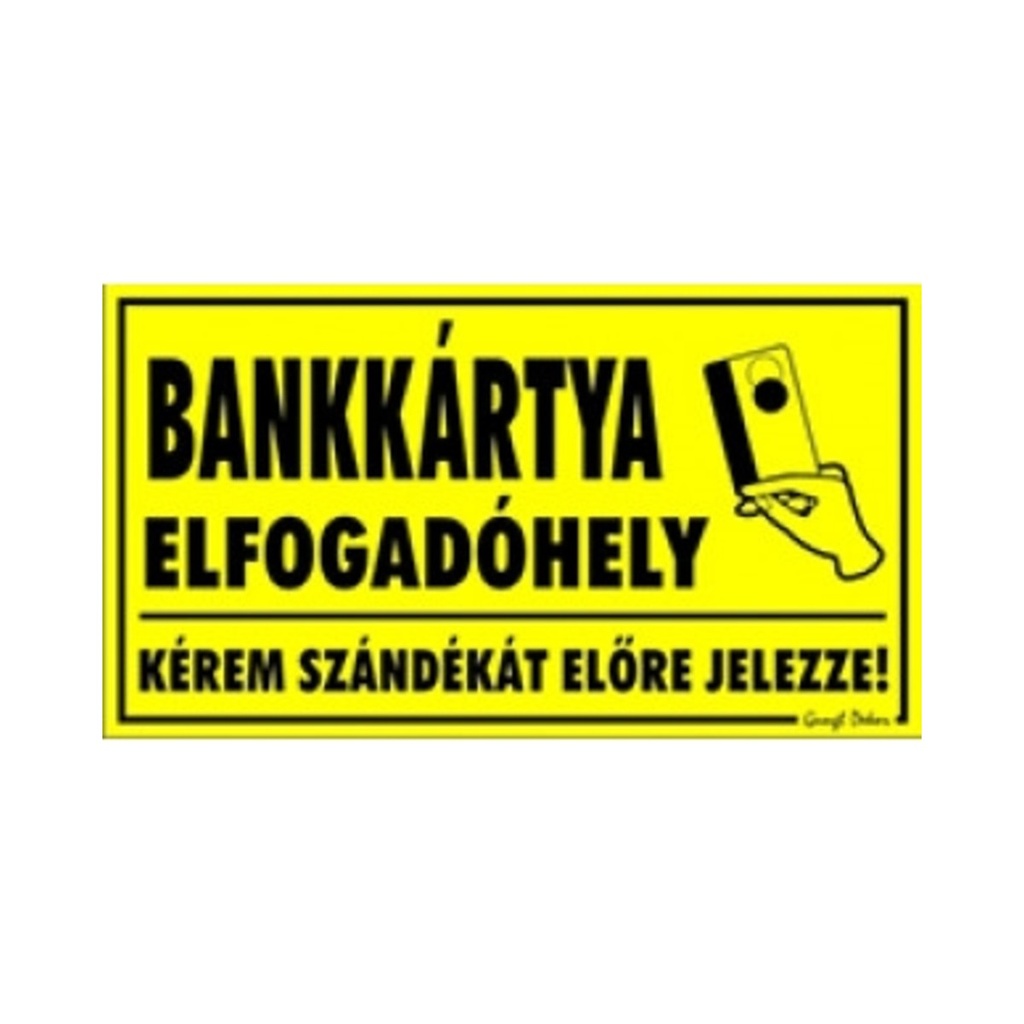 Dekortábla 22,5x12,5cm Bankkártya elfogadóhely