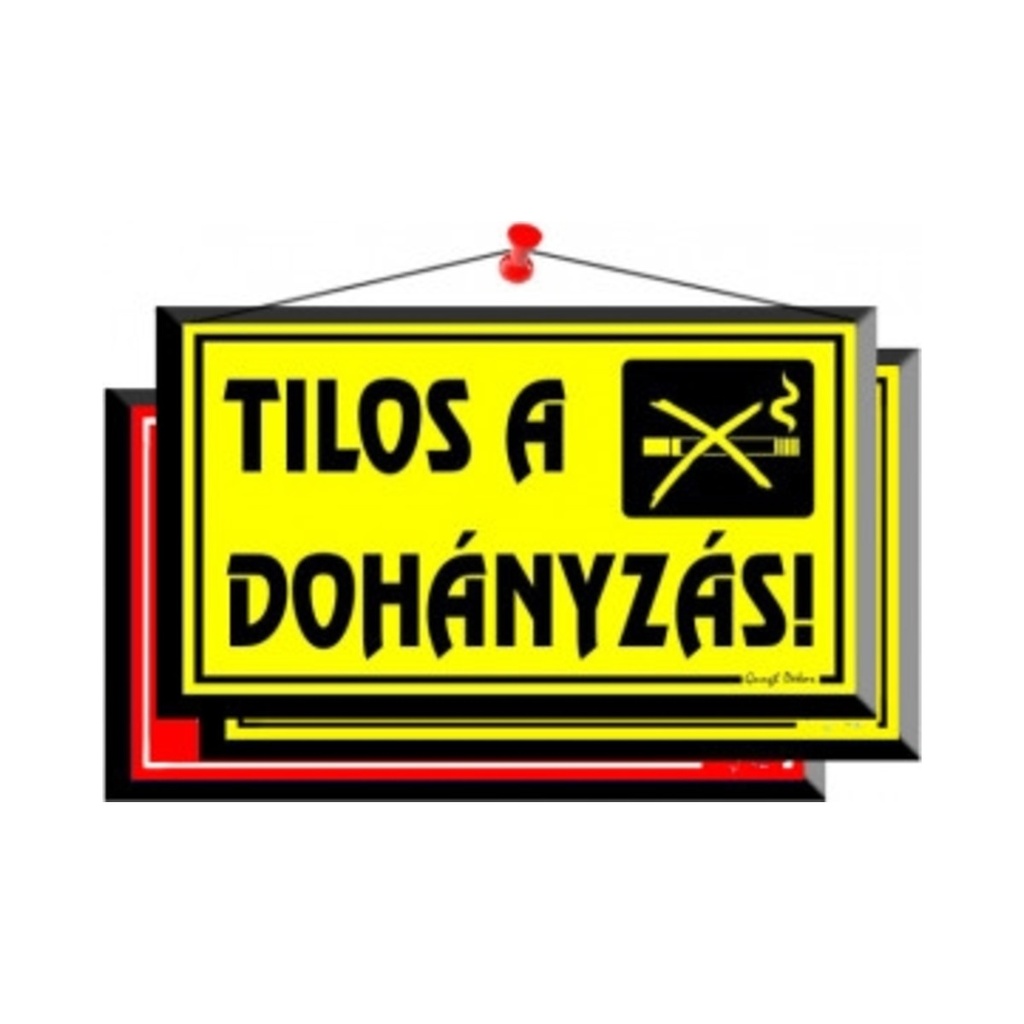 Dekortábla 22,5x12,5cm Tilos a dohányzás