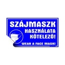 Dekortábla 25x14cm Szájmaszk használata kötelező - kétnyelvű
