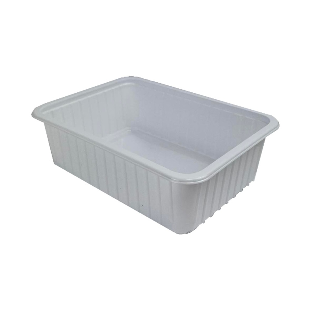 Műanyag szögletes osztatlan doboz fehér 630ml alj 50db/cs 400db/krt