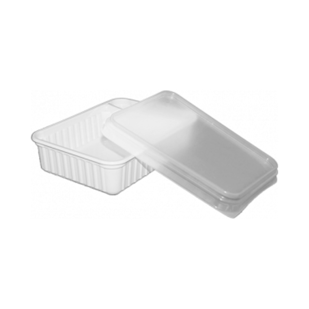 Műanyag szögletes osztott alj  630ml (5/1 osztással) mikrózható PP 50db/cs 400db/krt