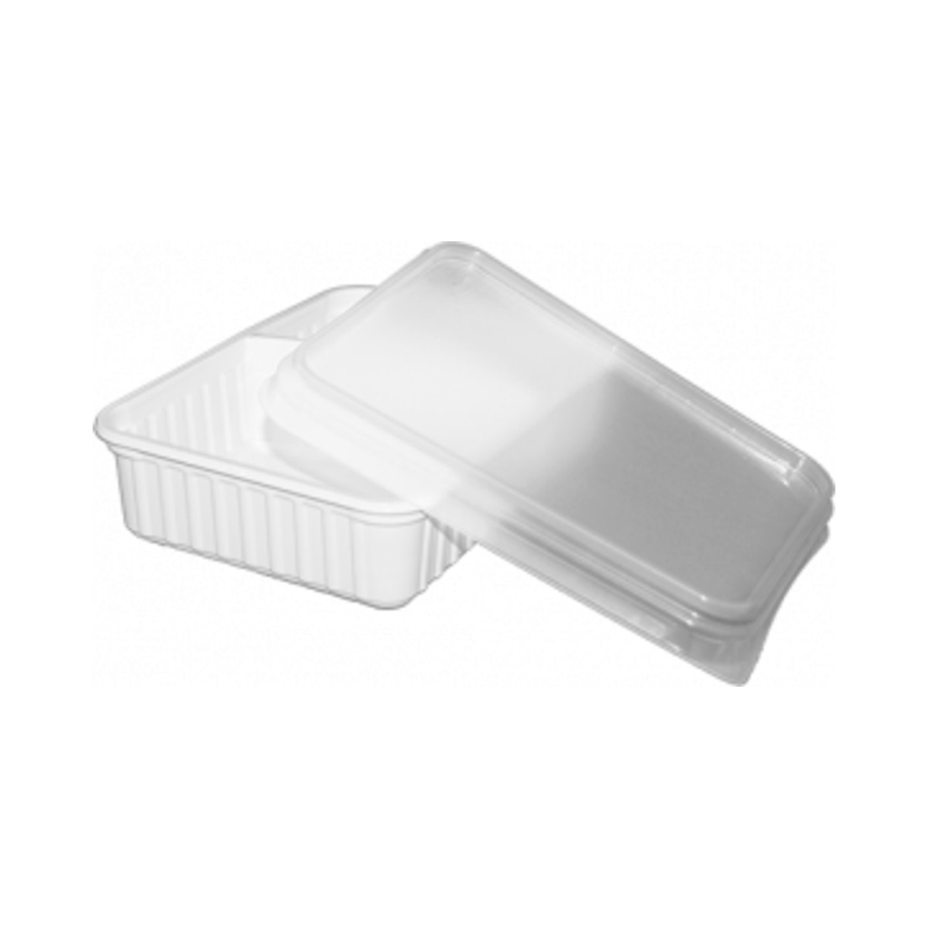 Műanyag szögletes osztott alj 630ml (6/4 osztással) mikrózható PP 50db/cs 400db/krt