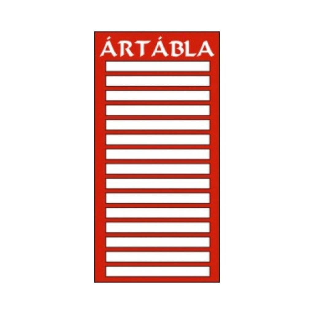 [101] ÁRTÁBLA 15 REKESZES 1CS PAPÍRCSÍKKAL
