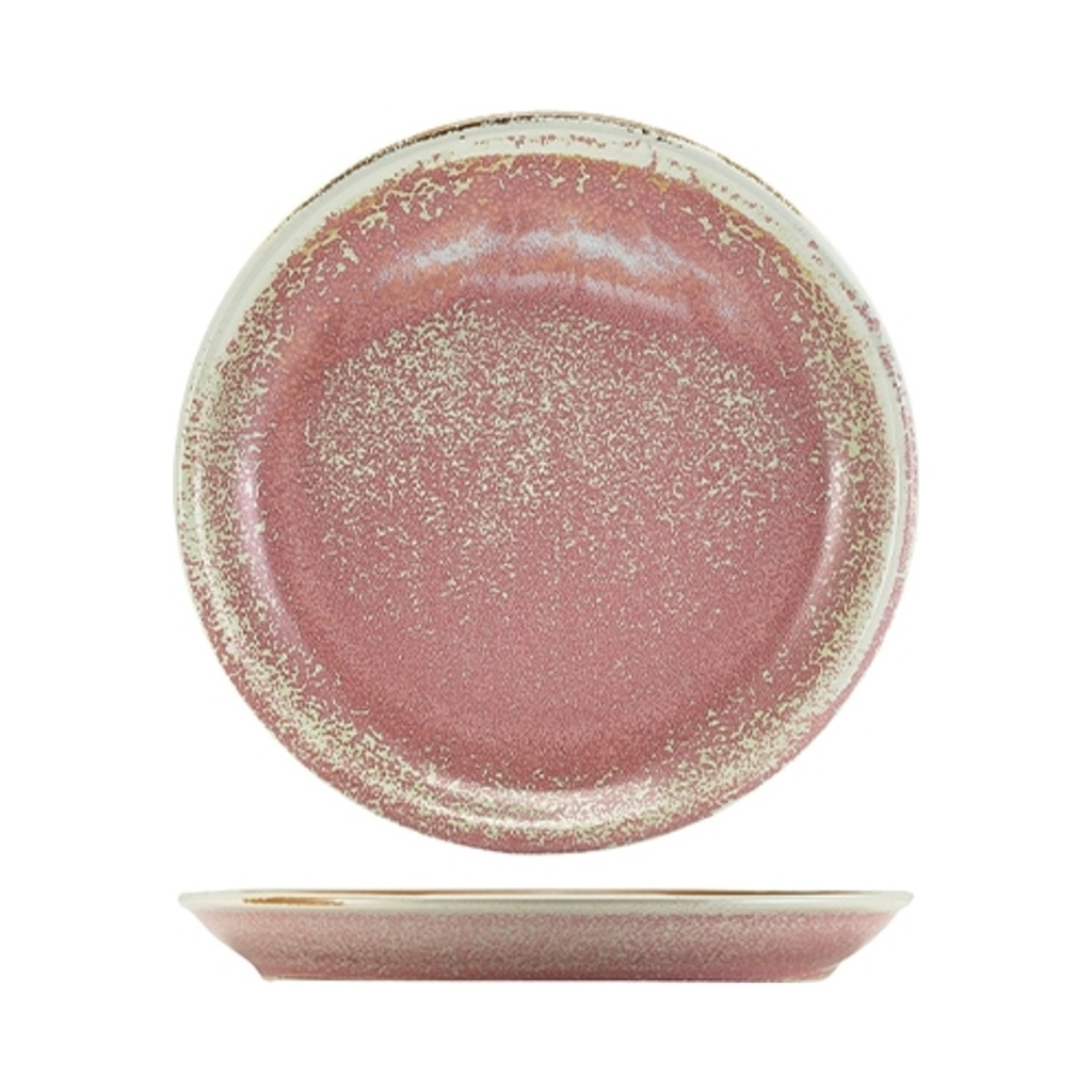 Terra porcelán tányér rusztikus rózsaszín 19cm 6db/krt