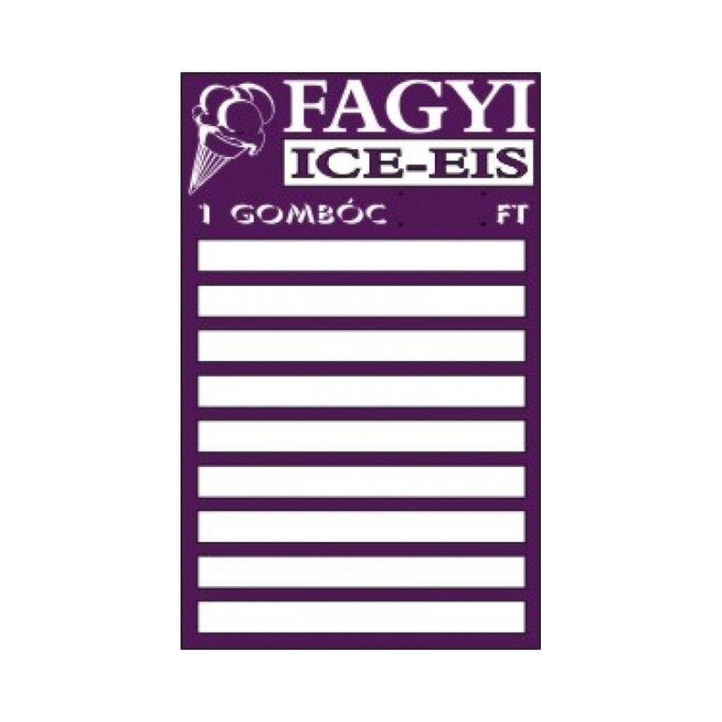 FAGYIS ÁRLAP 9 REKESZES 1 CS PAPÍRCSÍKKAL