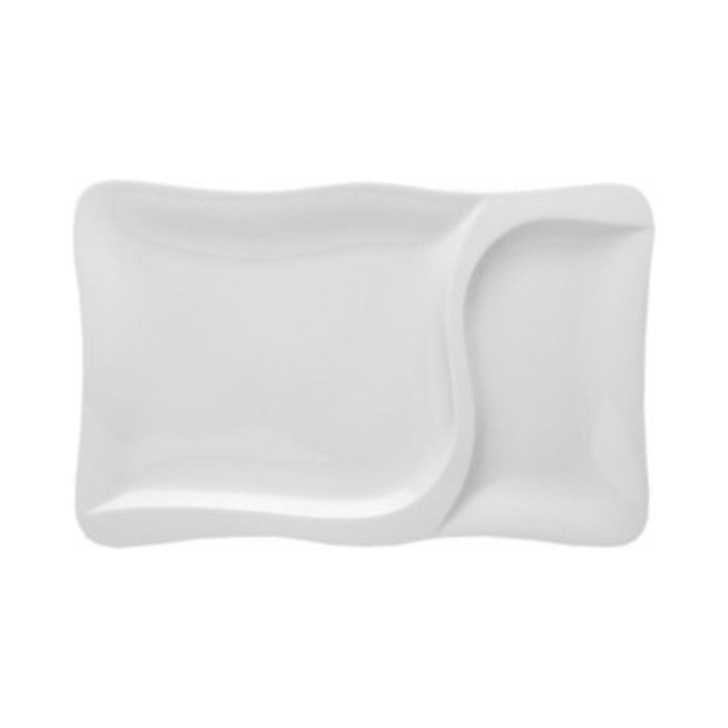 Gourmet kétrészre osztott szögletes tál 37x23,5cm