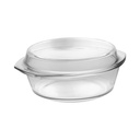 Simax kerek hőálló üvegtál fedővel 2,5l+1,2l 6db/krt