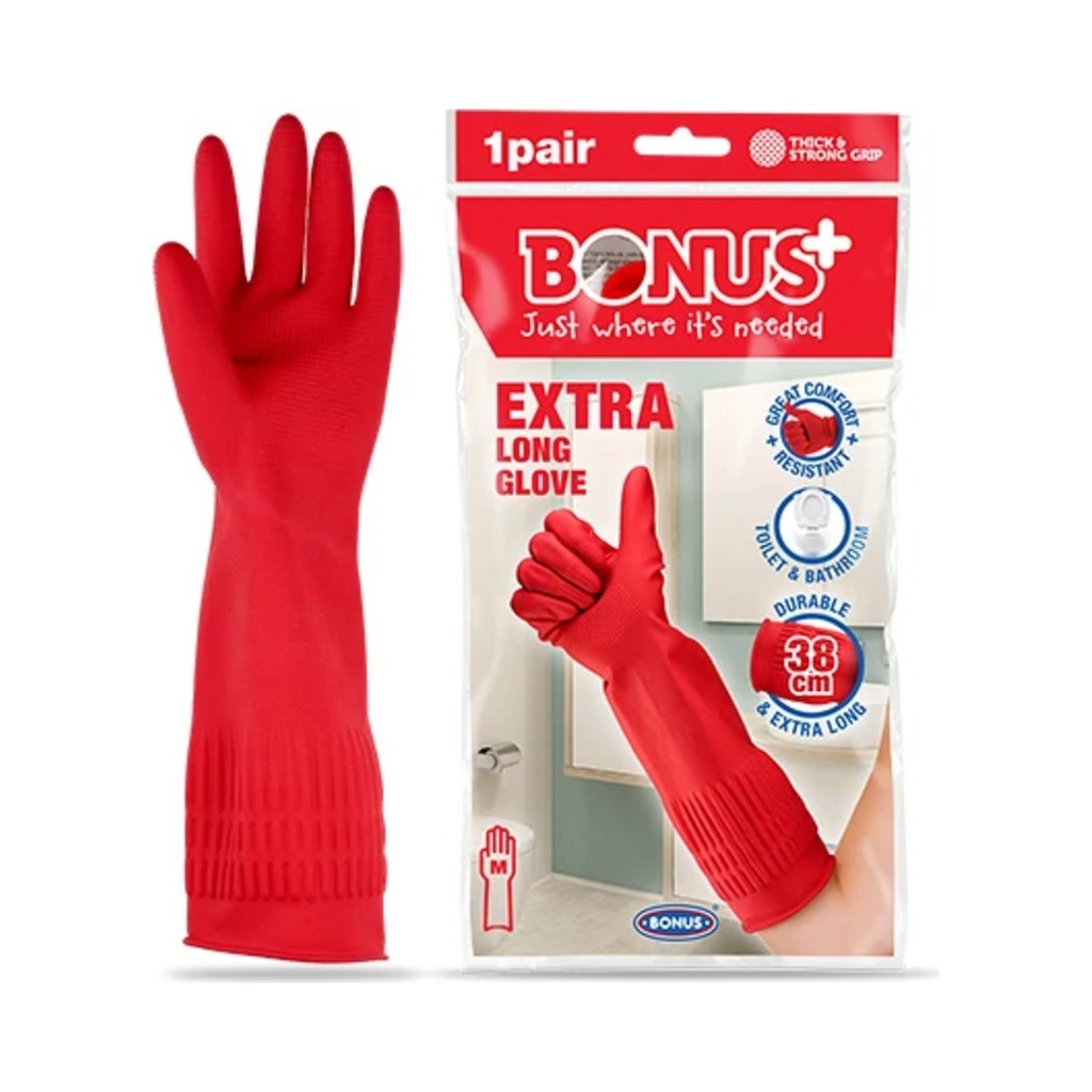 Bonus extrahosszú gumikesztyű (M) 50cs/krt