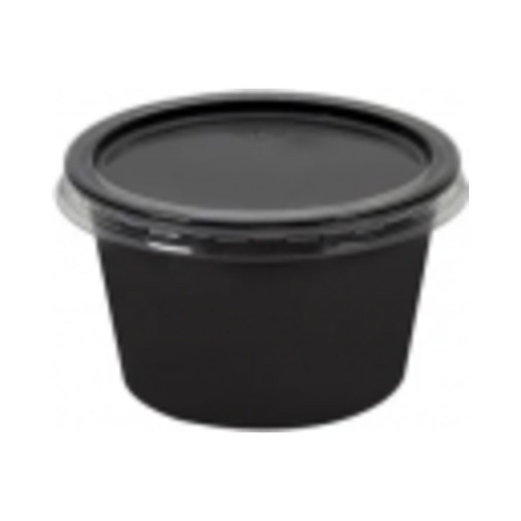 Műanyag imbisz 120ml PP fekete + átl. fedél (GR) 100db/cs 1000db/krt