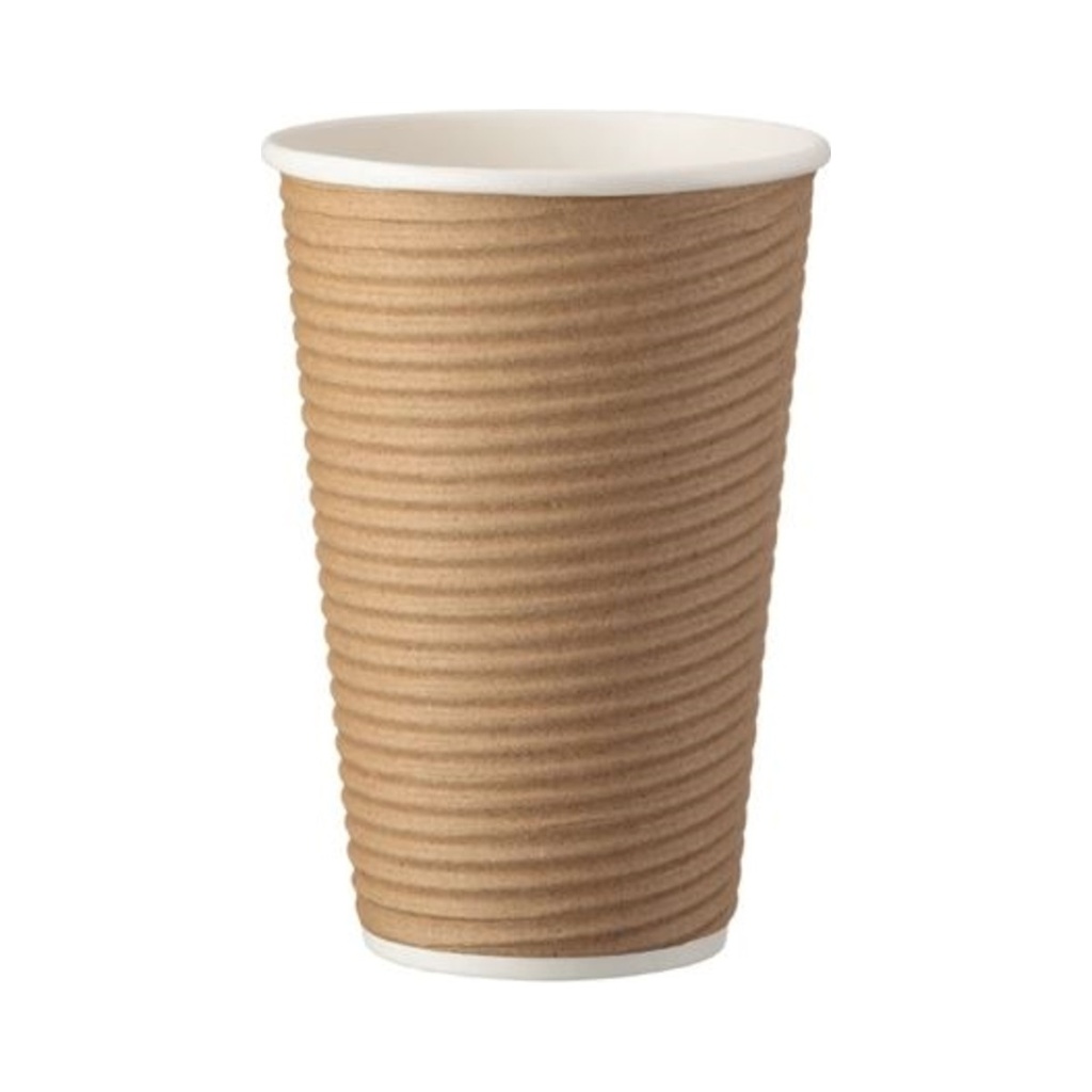 Papírpohár Kraft hullámos 360ml  (O90mm) 25db/cs 500db/krt