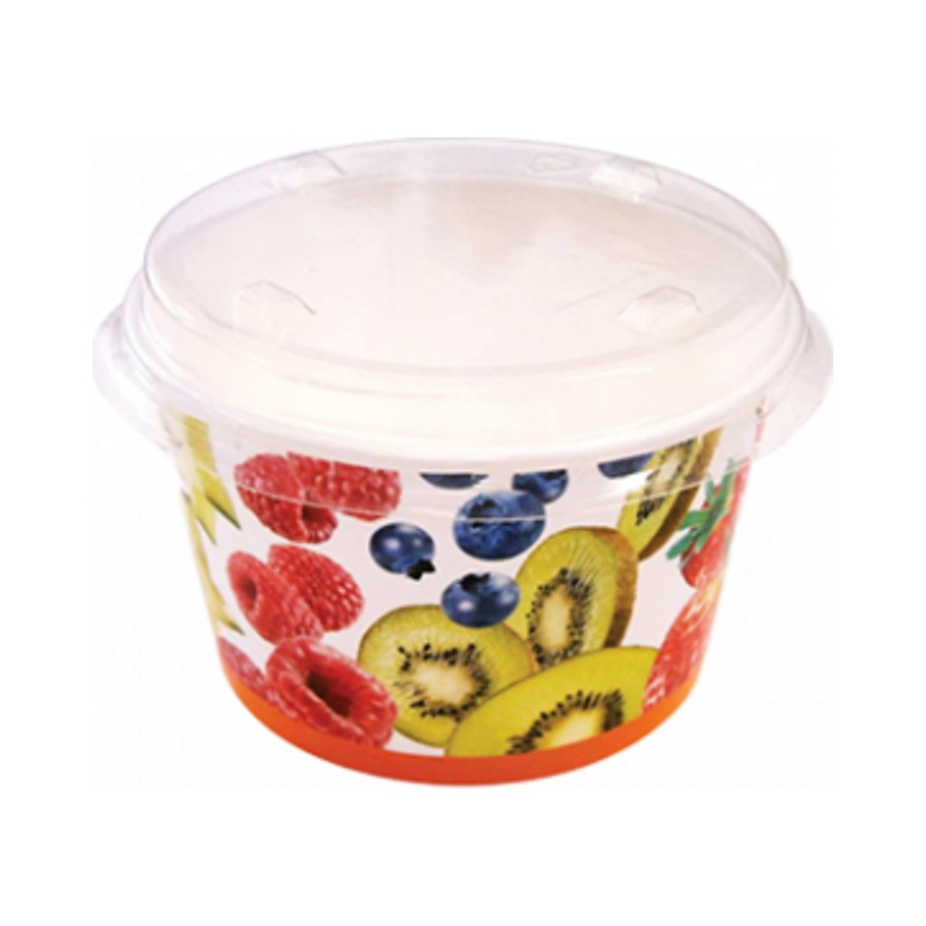 [52802] Papírtálka 350 Fruit 390ml  60db/csom 1200db/krt. KIFUTÓ