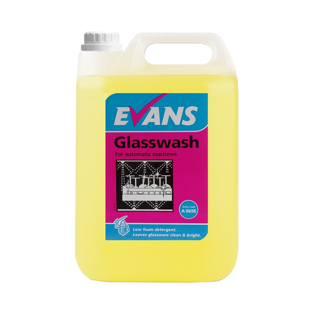 [A069EV] Evans Glasswash gépi pohármosogatószer 5L 2db/krt