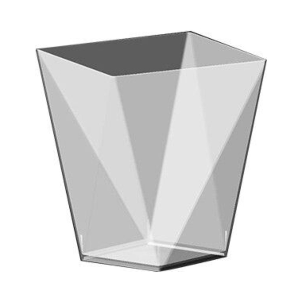 Diamond desszertes tálka víztiszta 100ml 6,6x6,6cm (PS) 25db/cs 500db/krt
