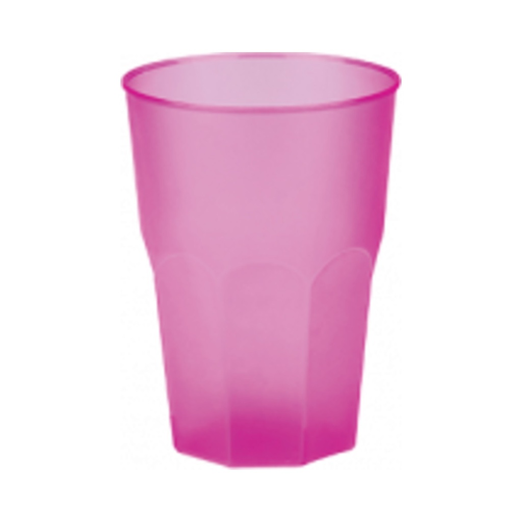 [3876-77F] Koktélos pohár PP opálos rózsaszin 350ml (3dl-nél jel.) 20db/cs 420db/krt KIFUTÓ