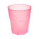 Koktélos pohár PP opálos rózsaszín 310ml (2, 4 és 25cl-nél jel.)  20db/cs 420db/krt KIFUTÓ