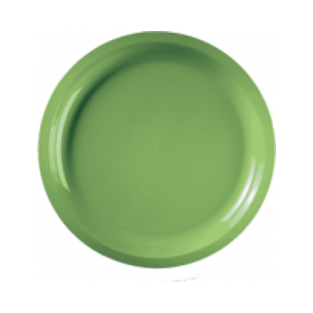 [2756-36] Műanyag lapos tányér kerek 290mm zöld 25db/cs 300db/krt.
