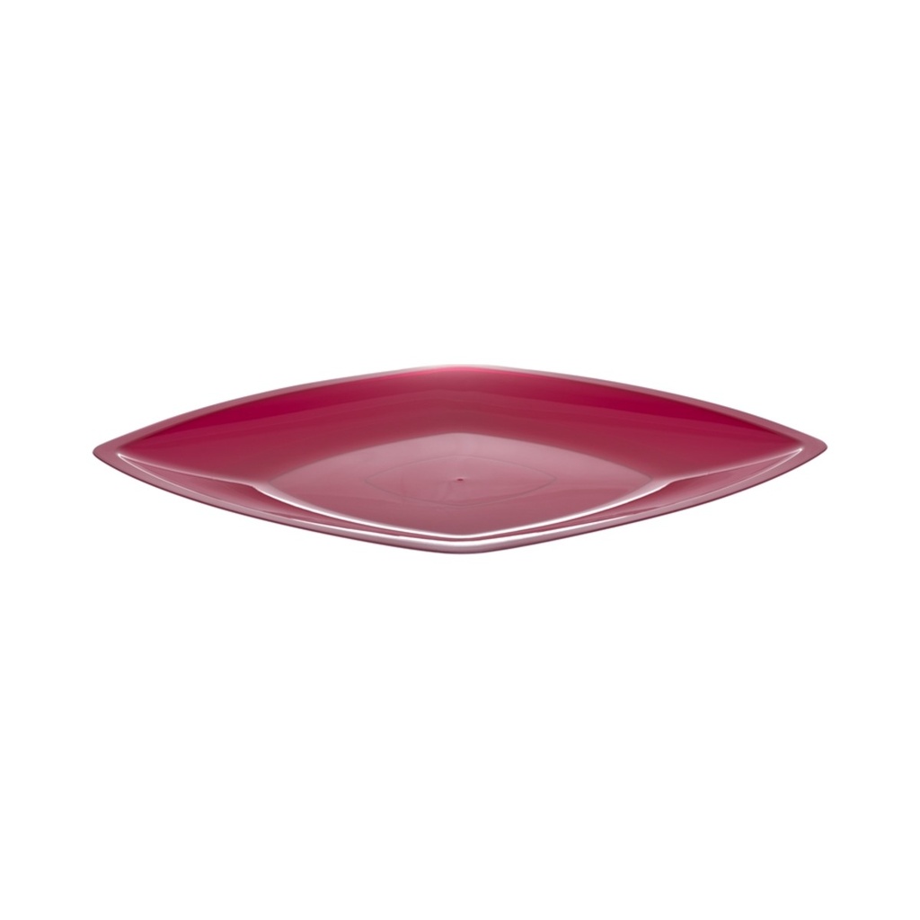 [5056-08] Műanyag lapos tányér szögletes 300mm (kb.500ml) bordó 12db/cs 144db/krt