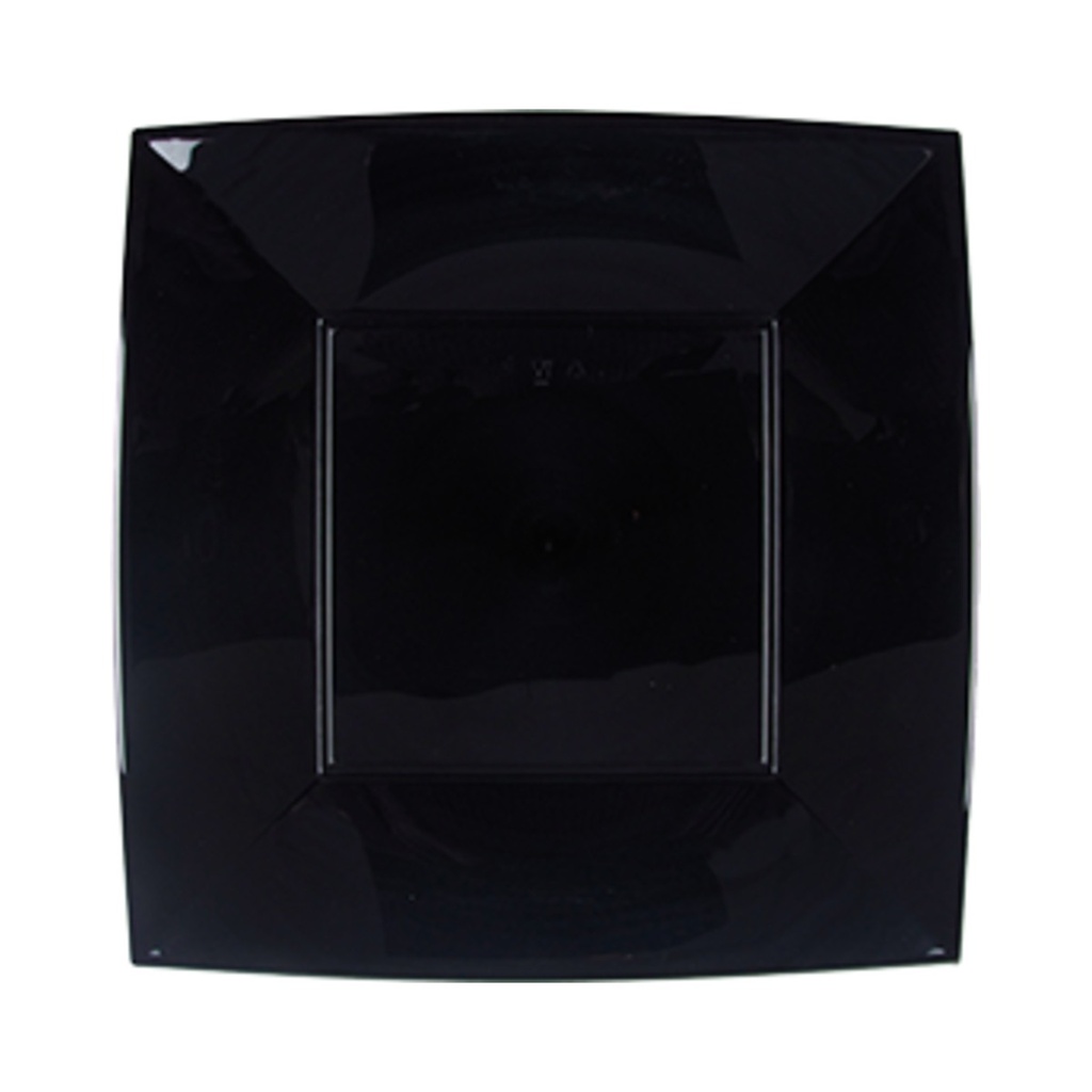 [8056-19] Műanyag lapos tányér szögletes fekete 290x290mm PP 12db/cs 144db/krt