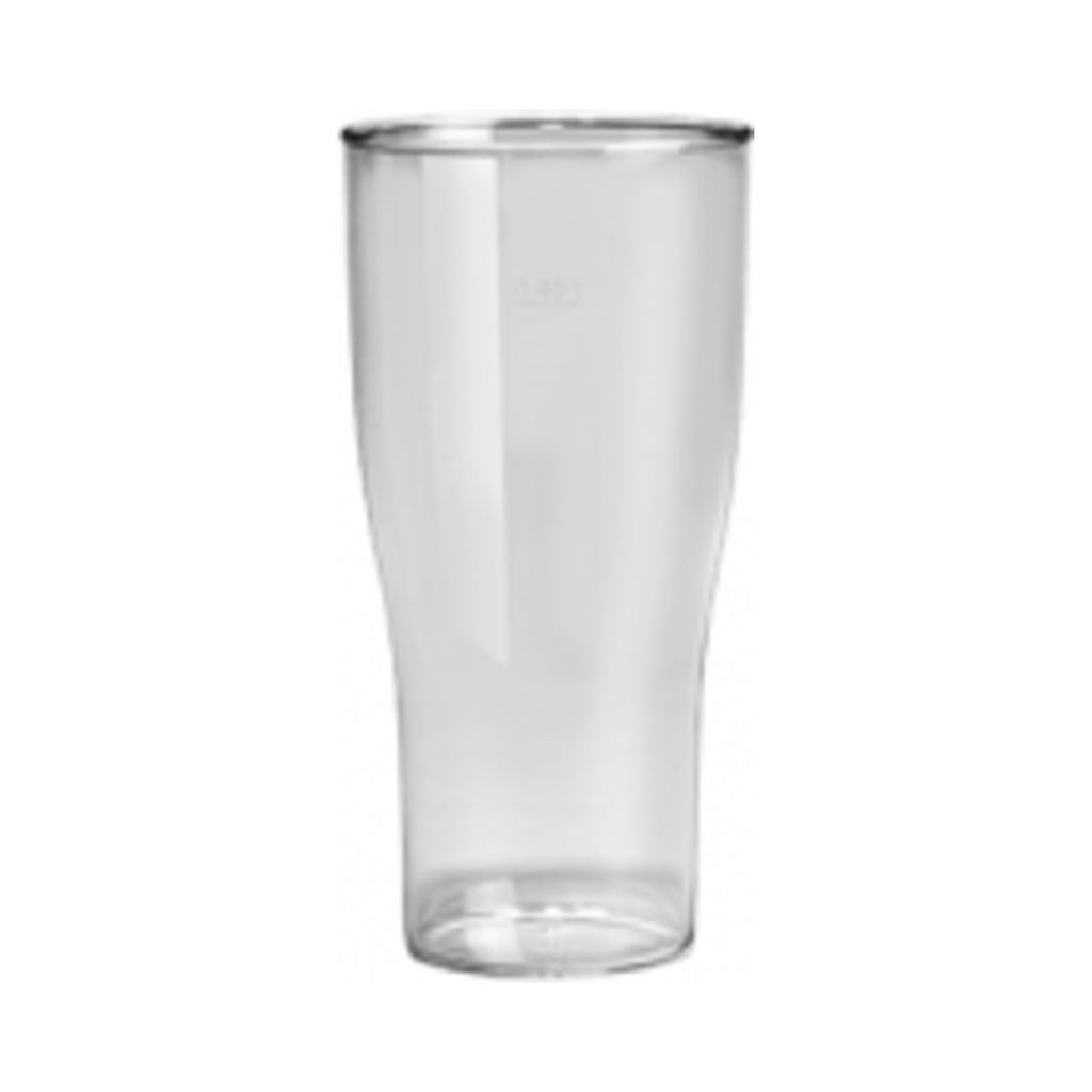 [2882] Műanyag sörös pohár 400 ml-nél jelölve 5db/cs 80db/krt SAN