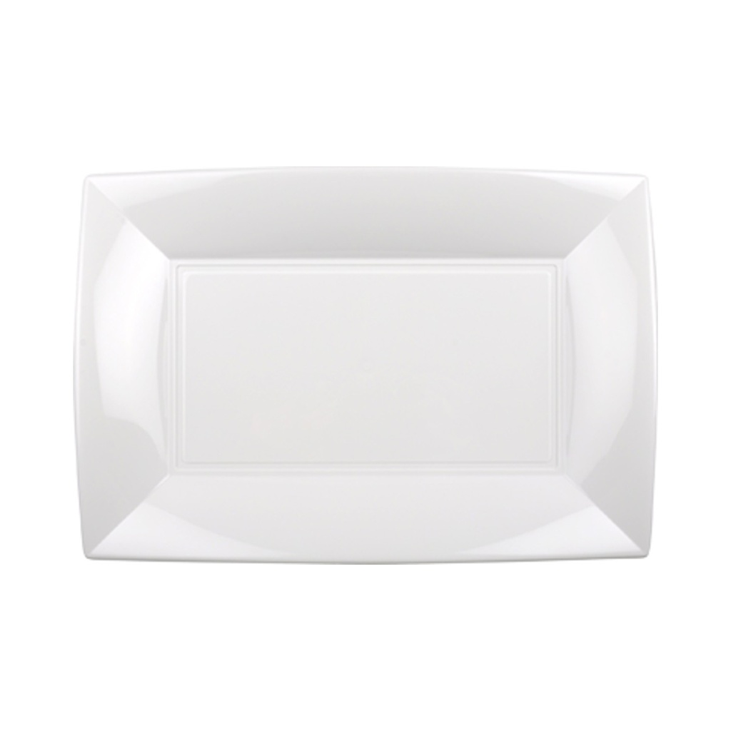 [8055-11] Műanyag tányér szögletes fehér 34,5x23cm PP 6db/cs 60db/krt
